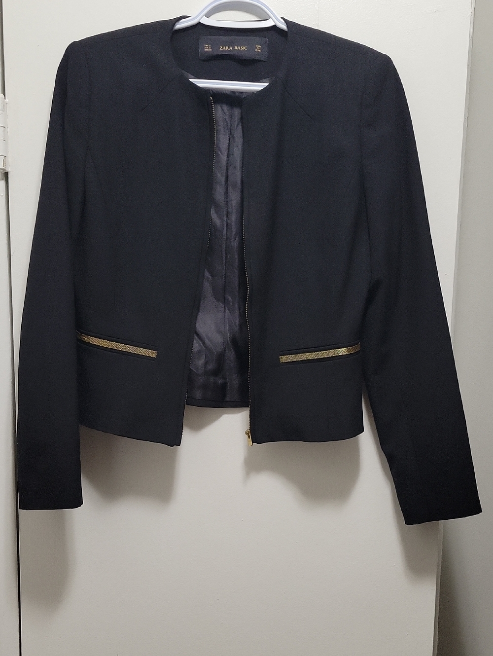 Zara Black Jacket with Gold Accents